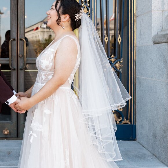 Anthropologie White Sheer Bridal Veil main image 5